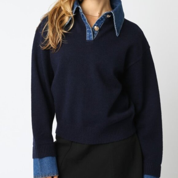 Triana Denim Knit Sweater - Picture 1 of 4